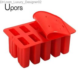 Ice Cream Tools UPORS 4 10 chamber silicone popsicle Mould food grade household kitchen frozen ice cream making machine free of bisphenol A Q240425