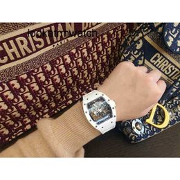 Luxury Watch Factory Mechanics cool Professional rm055 multi-function Mens Rakish Mechanical Swiss White Ceramic Male 2023 New Style LY