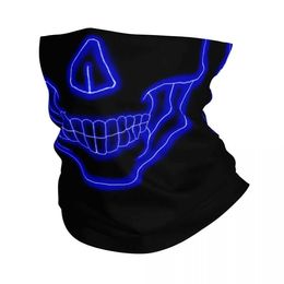 Mode ansikte masker nacke gaiter mascara caveira neon azul bandana nacke cover tryckt skalle balaclavas wrap halsduk cykla utomhus sport unisex adul y2404258k5o