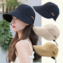 Visors Women High Empty Top Baseball Hat Korean Girl Solid Colour Duckbill Cap Summer Outdoor Sports Sunshade Sunhat