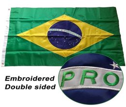 Banner Flags Doublesided Embroidered Sewn Brazil Brasil Brazilian National World Country Oxford Fabric Nylon 3x5ft 2209301870242