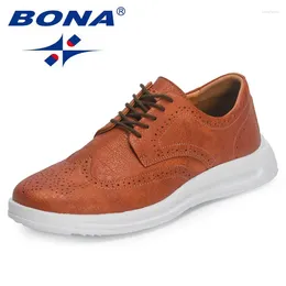 Casual Shoes BONA 2024 Designers Handmade Genuine Leather Men Sneakers Man Business Loafers Formal Walking Mansculino