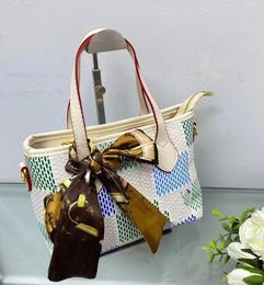 Designer Colorful Green Blue Large Plaid Handbag Shoulder Bag Women's Cross-Body Bags Wholesale