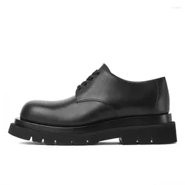 Casual Shoes Design Men Derby Genuine Leather Thick Sole Lace Up Dress Flats Luxury Designer Zapatos Hombre 2C