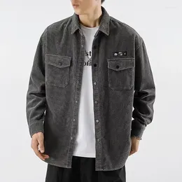 Men's Casual Shirts Cargo Shirt Korean Fashion Loose Jackets Streetwear Blouses Clothes Japanese Vintage Harajuku Male