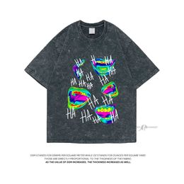 Men's T-Shirts Engraado Grfico Impresso T Shirt Para O Homem Y2k 210GSM Algodo Unisex Roupas de Qualidade Tshirts Dos Homens Oversized Tie Dye Masculino Tops H240425