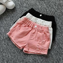 Shorts 2-10Years Old Girls Denim Summer Thin Elastic Waist Ripped Tassels Jeans Kids Pants Children Casual Loose