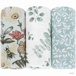 Blankets Swaddling Soft Baby Blankets Newborn Receiving Blanket Organic Bamboo Cotton Muslin Swaddle Wrap Summer Bedding Quilt Flowers