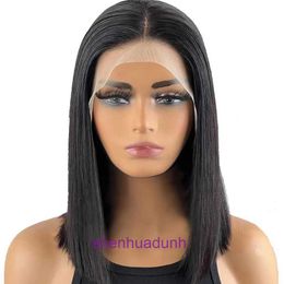 100% Human Hair Full Lace Wigs 13 * 4 front lace bobo bob natural Colour full human hair straight wig headband