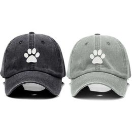 Ball Caps Washed Cotton Dad Hat Dog Paw Vintage High Quality Embroidery For Men Women Baseball Cap golf caps Snapback Cap Dropshipping J240425