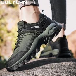 Boots Oulylan Hiking Shoes Mountain Trekking Camping Sneakers for Men Safety Nonslip Wearresistant Sport Tactical Mens Shoes