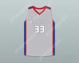 CUSTOM ANY Name Mens Youth/Kids TACKO FALL 33 EACH 1 TEACH 1 ELITE AAU Grey BASKETBALL JERSEY 2 TOP Stitched S-6XL