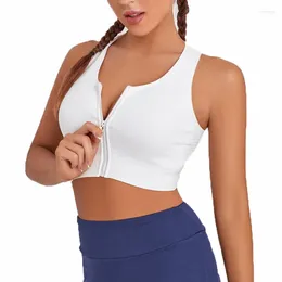 Yoga Outfit Bra Front Zippered Sports For Women High Strength Shockproof Running Vest Fitness Top Gym Beautify Back Suit