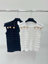420 2024 Runway Summer Brand SAme Style Sweater Sleeveless Crew Neck Fashion Clothes High Quality Womens ouzili139689