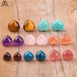 Stud Earrings Heart Stone Beads Earring Women Natural Crystals Healing Crystal Birthstone Jewellery Gifts Drop