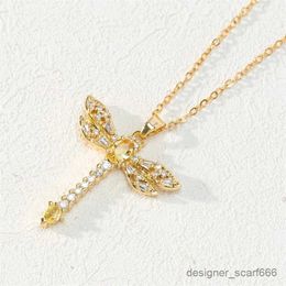 Pendant Necklaces Fashionable Classic Micro Jewellery Cute Dragonfly Necklace Innovative and Personalised Stainless Steel Versatile Clavicle Chain