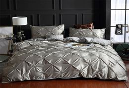 Fashion Pleat Design Comforter Bedding Sets Court Style Bed Duvet Cover Set Pillowcase Solid Colour Bedclothes5639996