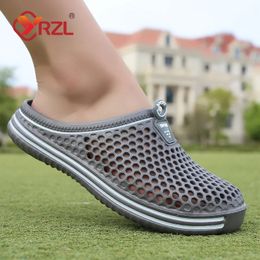 YRZL Mens Slippers Beach Shoes Unisex Hollow Outdoor Casual Men Sandal Flip Flops Nonslip Size 3645 240412
