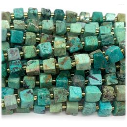 Loose Gemstones Veemake Natural Blue Turquoise Free Form Cube Beads For Jewelry Making 08283