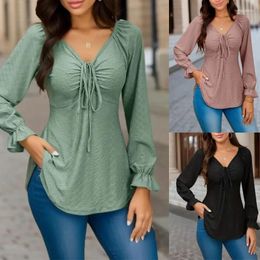 Women's T Shirts 2024 Wholesale Selling Long Sleeve Casual Blouse Daily Wear Butterfly-knot Ladies Clothes Tops Fashion Blouses