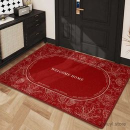 Carpets Red Floral Entry Carpet Art Luxury Large Area Living Room Decoration Carpets Welcome Rugs Easy Care Comfortable Bedroom Rug