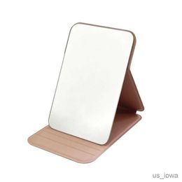 Mirrors 10cps PU leather desktop makeup mirror customization portable foldable pocket compact and cute mirror customization