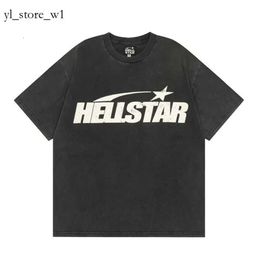Hellstar T Shirt Graphic Tee Men's T-shirts Hellstar Short Sleeve Men Women High Quality Streetwear Hip Hop Fashion Hell Star T Shirt Washed Fabric Print Black 4497