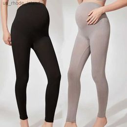 Maternity Bottoms Elastic High Waist Maternity Leggings Skinny For Pregnant Women Belly Support Postpartum Leggins Body Shaper Fitness TrousersL2404