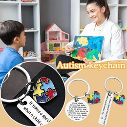 Keychains Autism Awareness Jigsaw Puzzle Keychain Hope Colorful Key Teacher Gifts Gift Pendant Piece Printed Puz I1I8