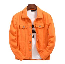 GINZOUS Men039s Jean Jacket Fancy Colour Classic Denim Coat Long Sleeve Outerwear Purple Orange7818928