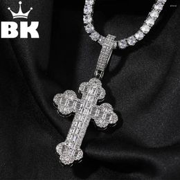 Pendant Necklaces THE BLING KING ICY Cloud Cross Necklace For Men Women Iced Out Baguettecz Charm Dazzling Chain Trendy Hip Hop Jewelry