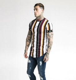 Fashion Men039s Casual Tshirts Short Sleeve Gradient siksilk Oneck Tshirt for Men Clothes 2019 Brand Tshirts New Men6751938