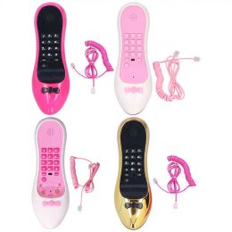 Accessories High Heel Shaped Telephone Desktop Corded Fixed Phone Novelty Funny Shaped Telephone Office Home Phones Furniture Decoration