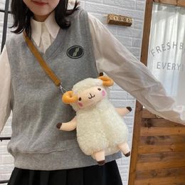 Evening Bags 2024 Women Cute Funny Plush Little Sheep Shoulder Bag Girl Doll Messenger Children Korean Cartoon