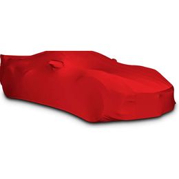 Ultimate Custom Fit C8 Corvette Indoor Car Cover - Red Ultraguard Stretch Satin för 2020-2024 Stingray Z06 Z51 E -Ray - Skydda din investering