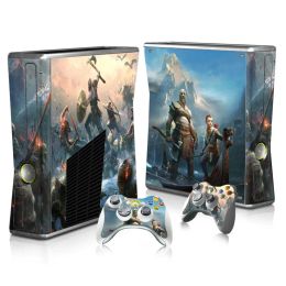 Stickers God war Whole Body Protective Vinyl Skin Decal Cover for Xbox 360 Slim Console controller Skins Wrap Sticker