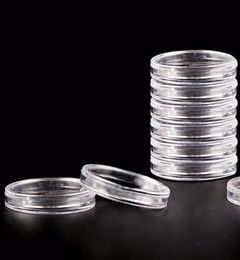10Pcs Plastic Coin Box Display Cases Home Storage Supplies 40mm Clear Round Boxed Lightweight Coin Holder2596686