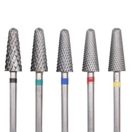 Bits 5mm Cone Carbide Nail Drill Bit 3/32" Milling Cutter For Manicure Rotary Burr Nail Bits Electric Drill Accessories Tool