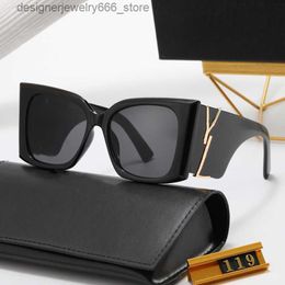 Sunglasses 2024 Sunglasses for Women and Men Designer Y Slm6090 Same Style Classic Cat Eye Narrow Frame Butterfly Glasses with Box Q240424