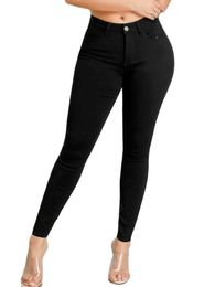 Women's Jeans 2023 Fall New Womens Black High Waist Skinny Jeans Fashion Stretch Slim Denim Pencil Pants Female Casual Trousers S-2XL 240423