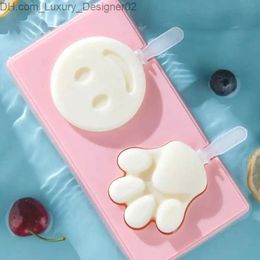 Ice Cream Tools Silicone ice cream mold DIY cartoon animal fruit popsicle with lid and rod-shaped cubes manufacturer kitchen tool accessories Q240425