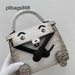 Luxury Himalayan Style Women Handbag 7A Crocodile Leather Little Cute Smiling Face Mini BagNB36