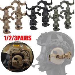 Earphones 16PCS Shooting Headset Bracket 360 Rotation Headset Helmet Headphone Rail Adapter Fit OPS Core ARC and Team Wendy MLOK Rail