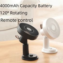 USB Rechargeable Portable Desk Fan Folding Cooling Outdoor Camping Mini Floor 4000mAh Home Office Silent with Clip 240422