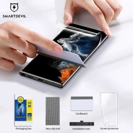 Protectors SmartDevil 2pcs Screen Protector for Samsung Galaxy S24 Ultra S23 S22 S21 S20 Plus Soft Hydrogel Film Note 20 Full Glue Cover
