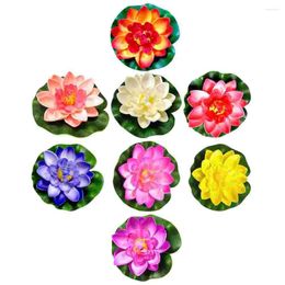 Decorative Flowers Artificial Lotus Pool Props Simulation Pond Floating Lotuses Ornament Ponds Plants White