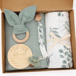 sets Bamboo Cotton Baby Muslin Swaddle Blanket Set Organic Cotton Infant Wrap Newborn DIY Gift Set Soft Bedding Cover