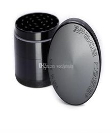 black silver55mm 63mm Large Grinder Aluminium space case Grinder tobacco smoke cigarette detector grinding smoke Tobacco Grinder Fi9422375