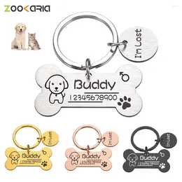 Dog Tag Customised Pet ID Puppy Bone Badge Personalised Name Free Laser For Collar Cats Pendant Lucky Medal Accessories