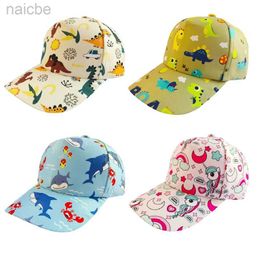 Caps Hats New Cartoon Children Baseball Cap Summer Snapback Hat for Kids Baby Sun Hat Visor Cap for Boys Girls Travel Beach Sun Cap d240425